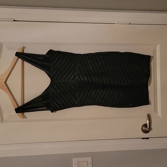Mini Dress with Genuine Leather design - Picture 3 of 5